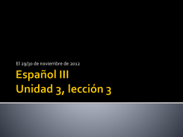 Español iii unidad 3, lección 1
