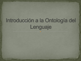 Introducción a la Ontología del Lenguaje