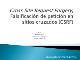 Cross Site Request Forgery, Falsificación de petición en sitios