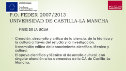 FEDER 2007/2013 UNIVERSIDAD DE CASTILLA