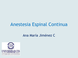 Anestesia Espinal Continua