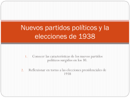 Nuevos partidos políticos y la elecciones de 1938