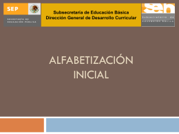 alfabetización inicial - Secretaría de Educación Pública