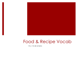 Food & Recipe Vocab