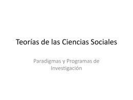 Teorías de las Ciencias Sociales