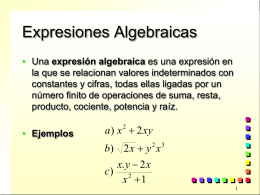 3.2 Expresiones algebraicas