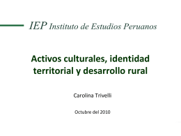 Activos culturales, identidad territorial y desarrollo rural