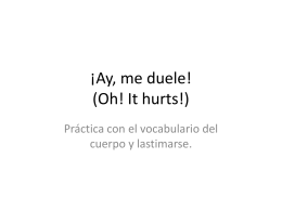 ¡Ay, me duele! (Oh! It hurts!)