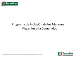 Programa de Inclusión de los Menores Migrantes a la Comunidad.