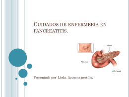 Cuidados de enfermería en pancreatitis.