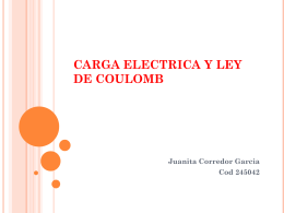 CARGA ELECTRICA Y LEY DE COULOMB Juanita Corredor Garcia