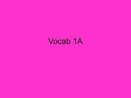 Vocab 1A