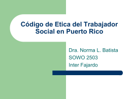 Código de Etica del Trabajador Social en Puerto