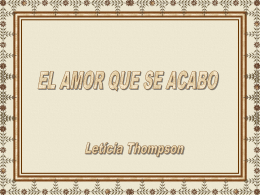 El_amor_que_se_ acabo - Page créée exclusivement