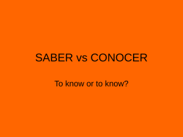 SABER vs CONOCER - Spanish
