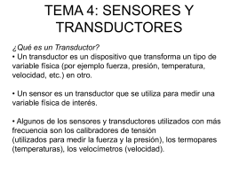 TEMA 5: SENSORES Y TRANSDUCTORES