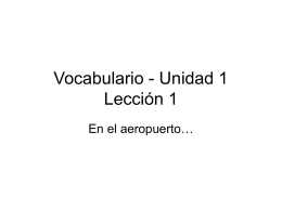 Vocabulario - Unidad 1 Lección 1