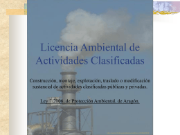 Licencia ambiental de actividades clasificadas