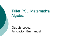 Taller PSU Matemática