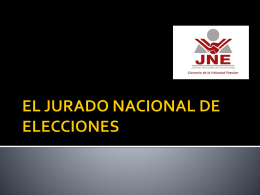 EL JURADO NACIONAL DE ELECCIONES