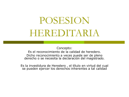 POSESION HEREDITARIA