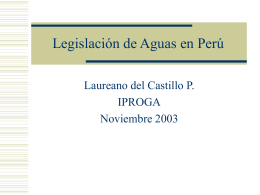 Legislación de Aguas en Perú - Cap