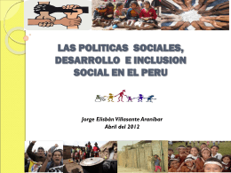 POLITICAS DE DESARROLLO E INCLUSION SOCIAL: SOCIO