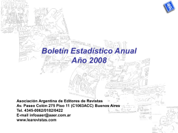 Boletín Estadístico Anual Año 2007