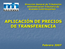 PRECIOS DE TRANSFERENCIA