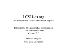 LCSH-es.org Una Herramienta Web de Materias en