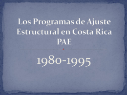 Los Programas de Ajuste Estructural en Costa Rica