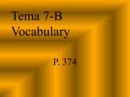 Tema 7-B Vocabulary