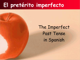 El pretérito imperfecto