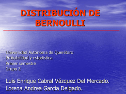 DISTRIBUCIÓN DE BERNOULLI