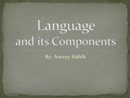 Language and its Components