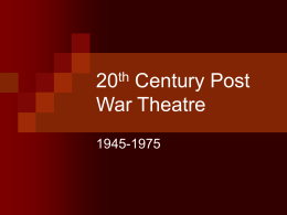 20th Century Post War Theatre