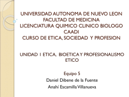 Ética, Bioética y Profesionalismo médico