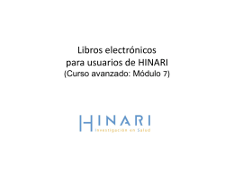 E-book Resources for HINARI Users (module 7.5)