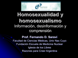 Homosexualidad y homosexualismo Información,