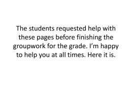 The students requested help with these pages
