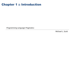 Programming Languages - University of Alaska system