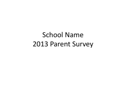 School Name 2013 Parent Survey