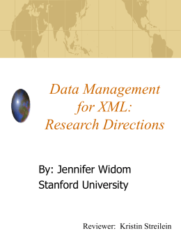 Data Management for XML: Research Directions