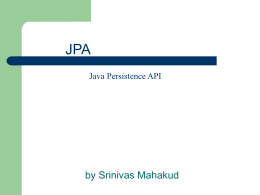 Presentation of JPA