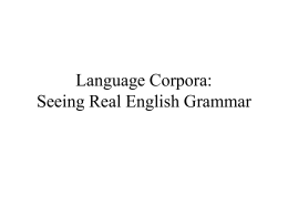 Using Corpora to Teach Grammar