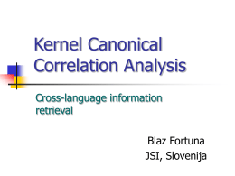 Kernel Canonical Correlation analysis
