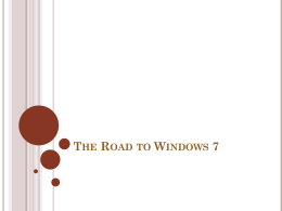 The Road to Windows 7