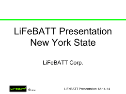 LiFeBATT Presentation - Home