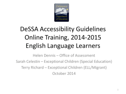 DeSSA Accessibility Guidelines 2014-15