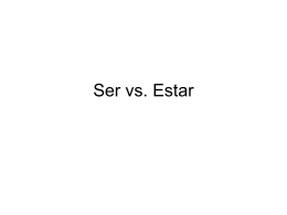 Ser vs. Estar